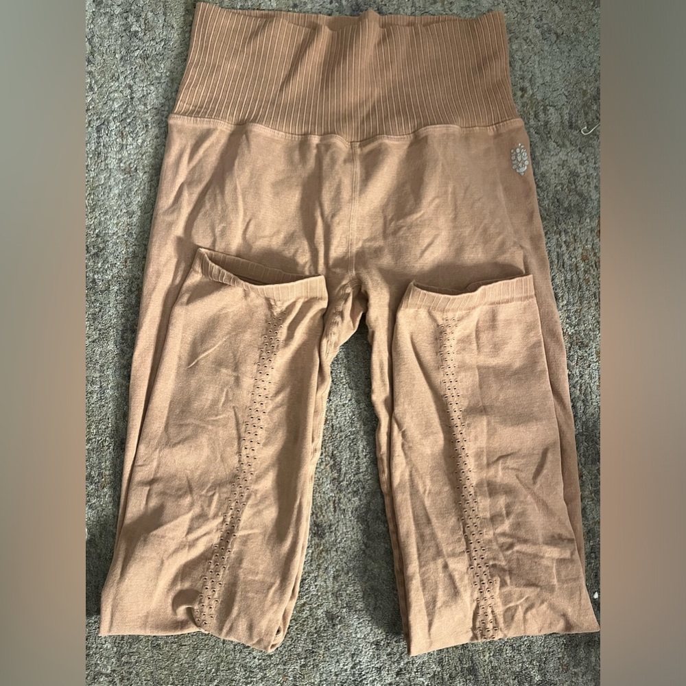 Free People Movement orange/tan Leggings - Picture 3 of 4
